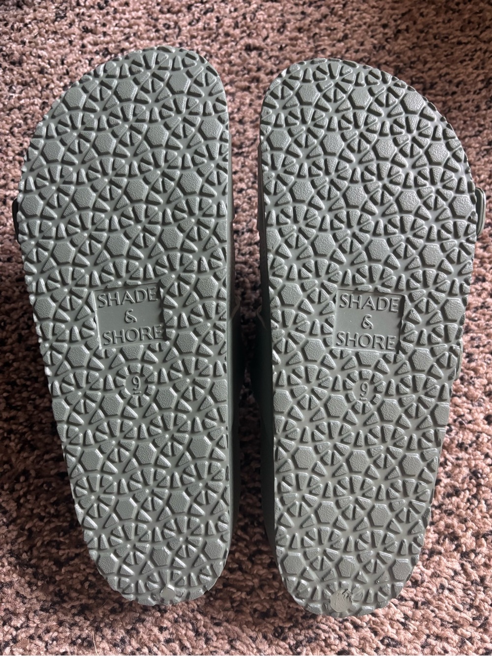 Shade & Shore Olive Green Kids Slide Sandals